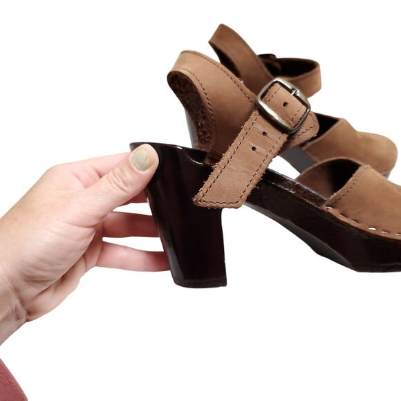 SVEN Mary Jane 3.5” Clogs Mocha Mousse Sz 38 - Picture 2 of 12